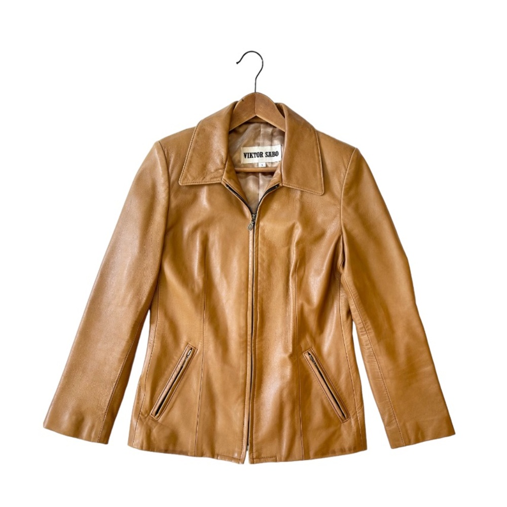 Tan Leather Jacket for Women
